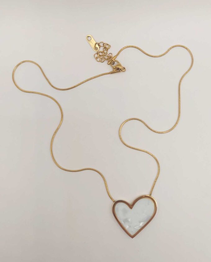 Necklace White Heart