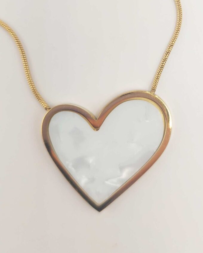 Necklace White Heart